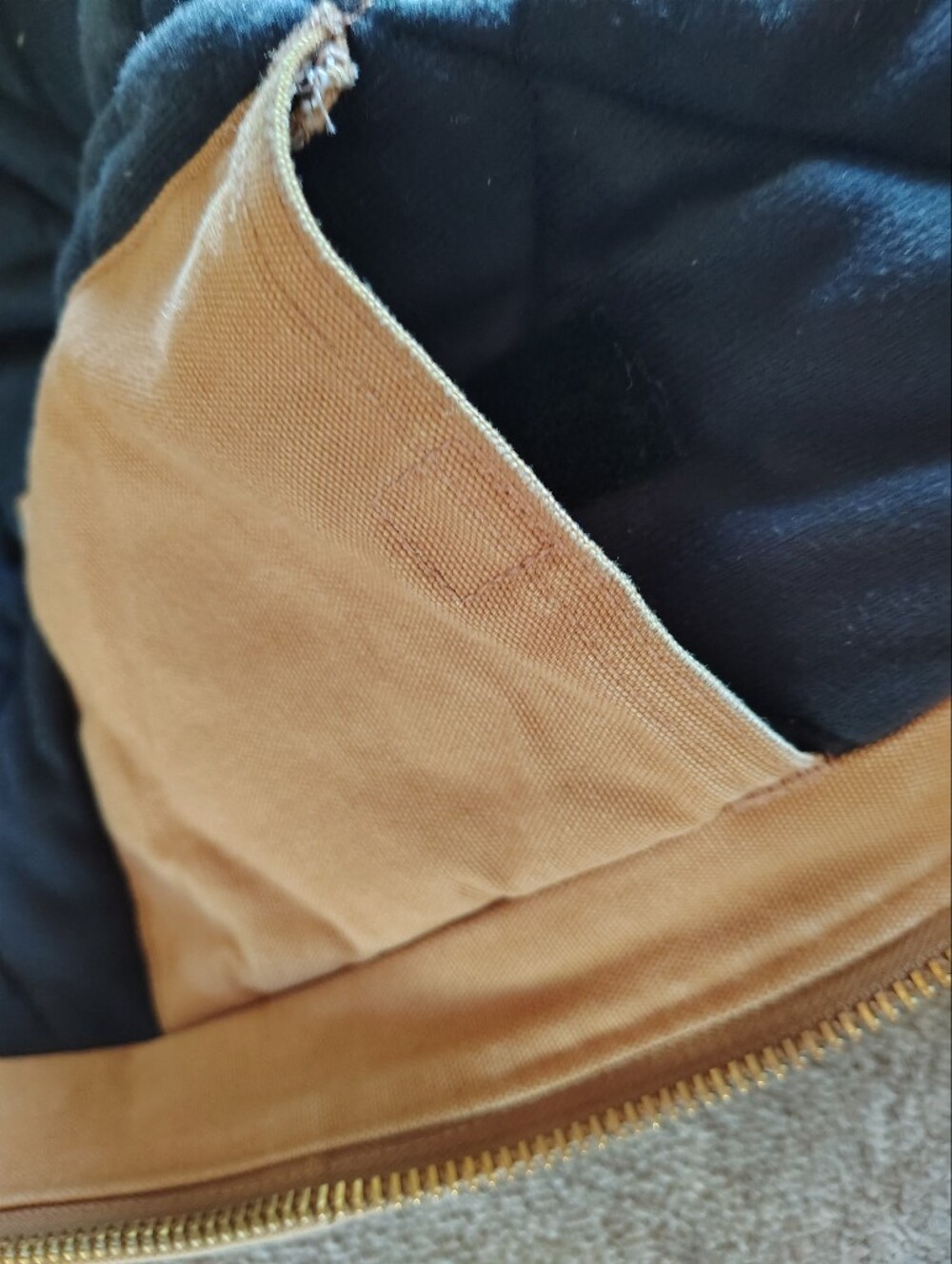 Carhartt Men's Brown Hooded Zip Front Quilt-Lined Insulated Jacket XL - Picture 3 of 16